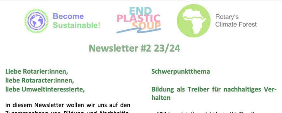 Newsletter: Was Bildung mit Umwelt zu tun hat