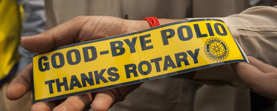 Aufkleber zur Kampagne End Polio Now
