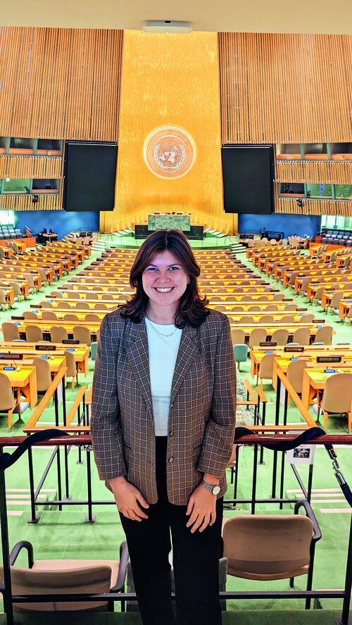 Senther Braunsdorf im Sitzungssaal der Vereinten Nationen