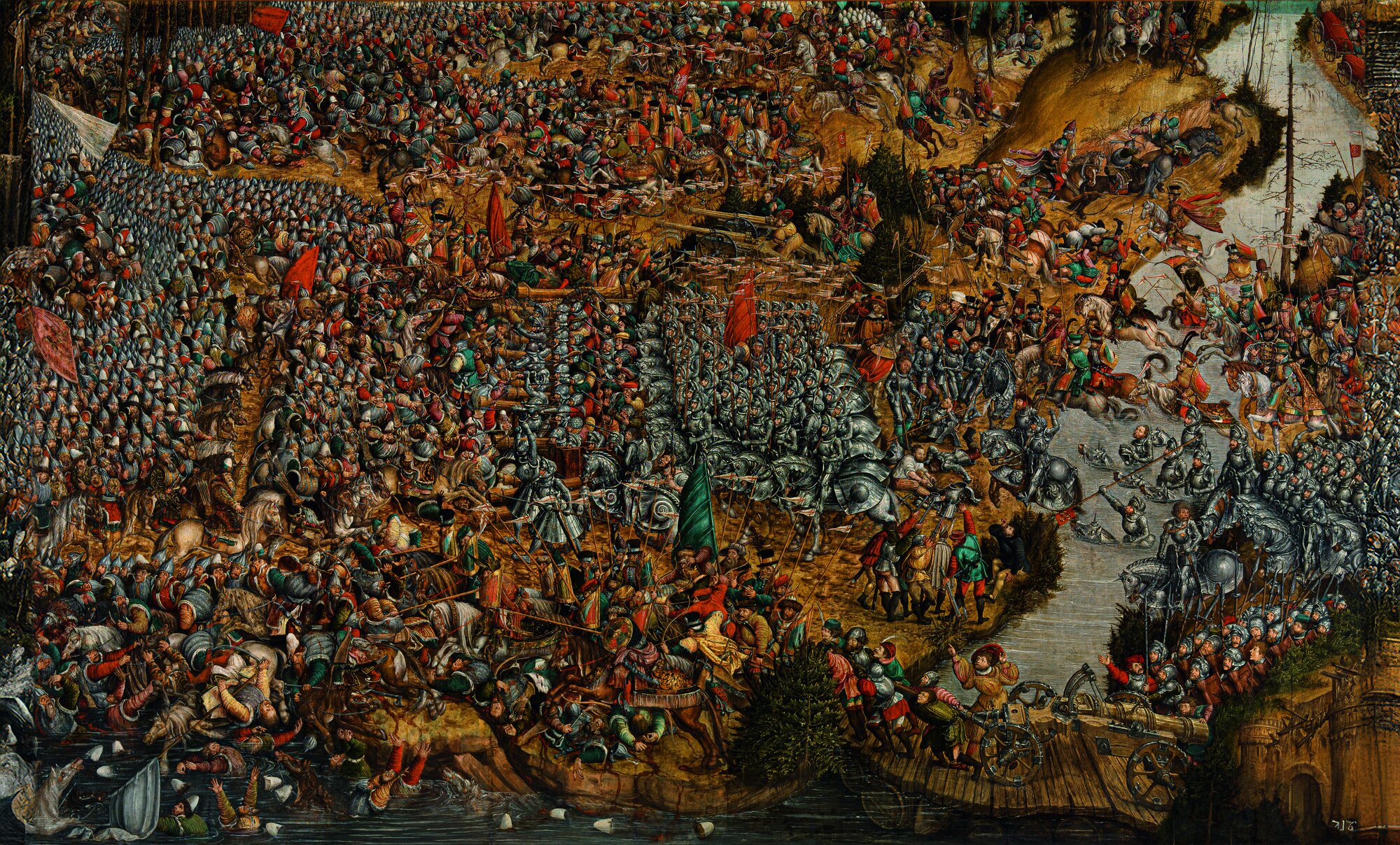 Am 8. September 1514 errang ein litauisches Heer bei Orscha einen der wichtigsten Siege über moskauische Invasionstruppen, dargestellt aufeinem zeitgenössischen Gemälde eines anonymen Künstlers