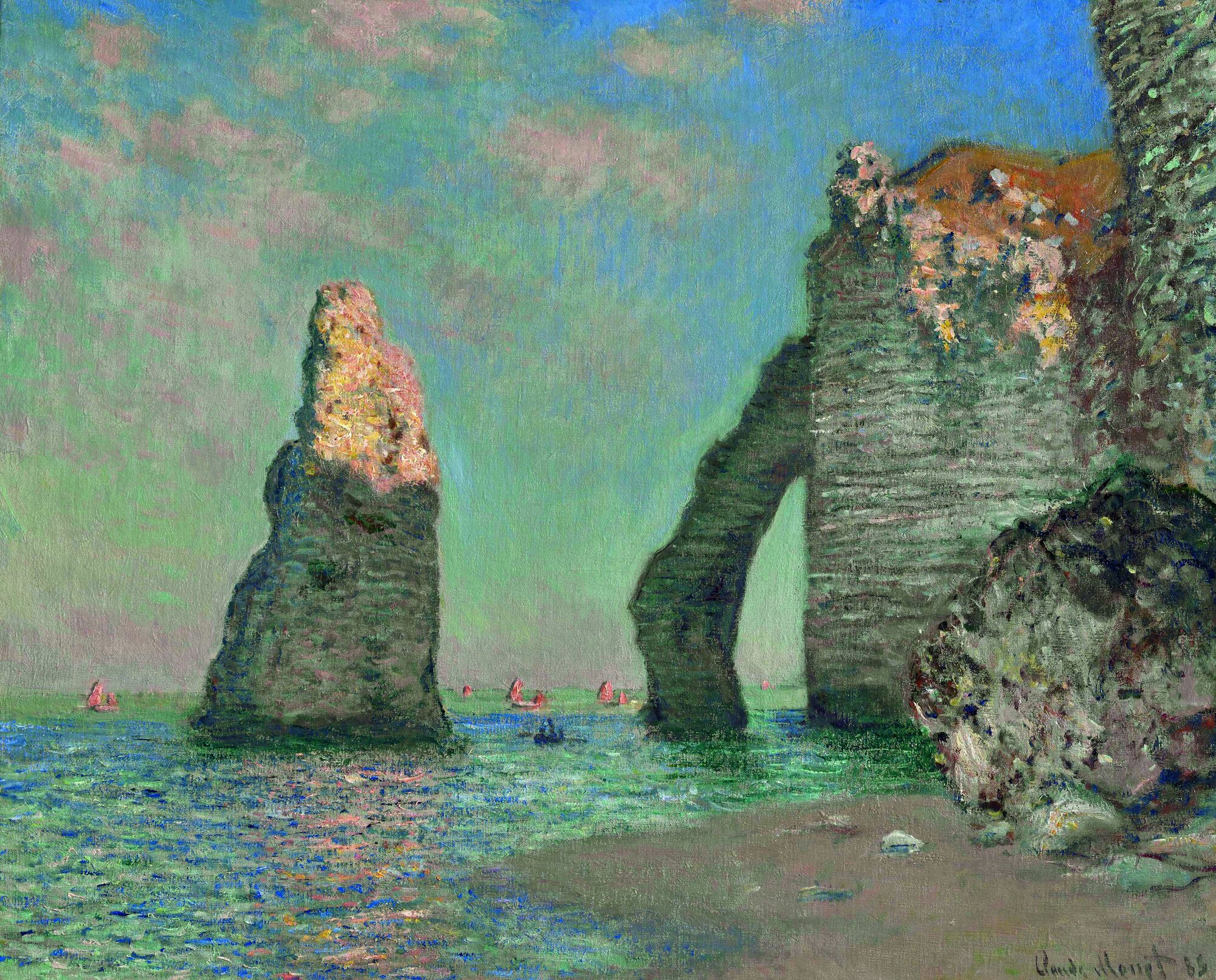 Claude Monet: Étretat. Die Felsnadel und das Felsentor von Aval, 1885 Claude Monet: Étretat. Die Felsnadel und das Felsentor von Aval, 1885