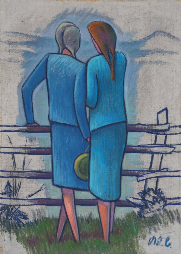 Werner Bergs Bild „Mädchen am Geländer“ aus dem Jahr 1949 Werner Bergs Bild „Mädchen am Geländer“ aus dem Jahr 1949