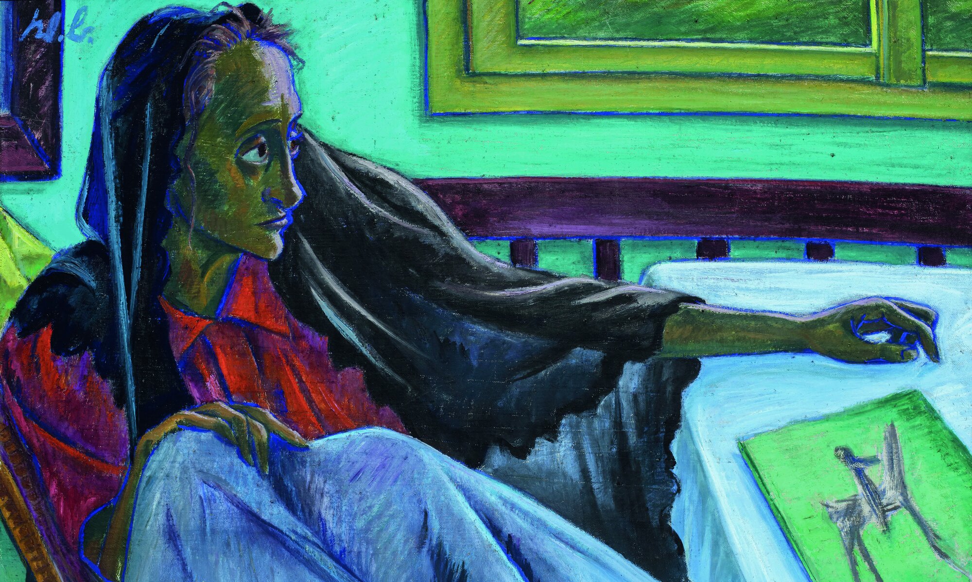 Frau mit Kopftuch: Eines der vielen Lavant-Bilder von Werner Berg Frau mit Kopftuch: Eines der vielen Lavant-Bilder von Werner Berg