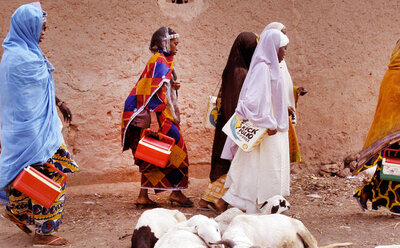 Impfhelfer in Nigeria bringen Polio-Impfungen in die Dörfer