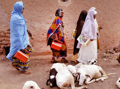 Impfhelfer in Nigeria bringen Polio-Impfungen in die Dörfer