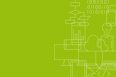 Platzhalterbild - Grüner Hintergrund mit weißen Symbolen