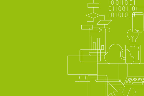 Platzhalterbild - Grüner Hintergrund mit weißen Symbolen