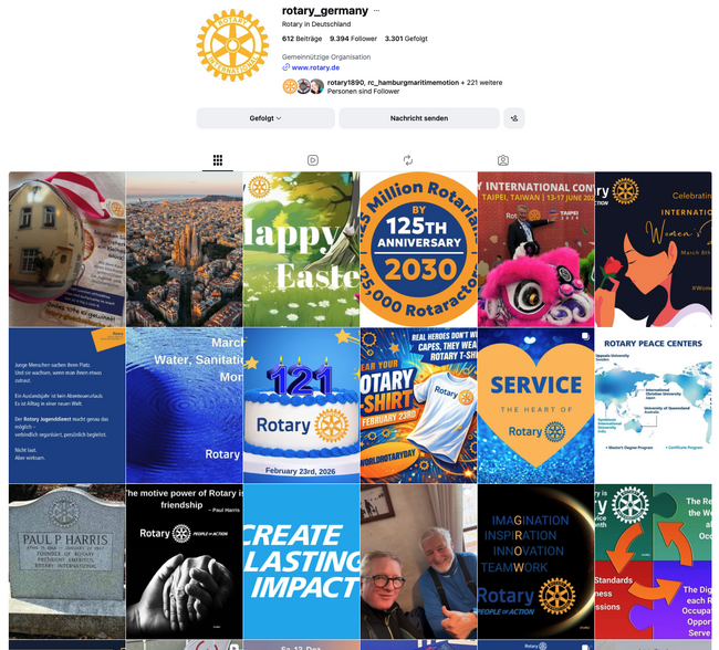 Alle wesentlichen Informationen für Rotary Mitglieder fanden und finden sich auf Instagram. Alle wesentlichen Informationen für Rotary Mitglieder fanden und finden sich auf Instagram.