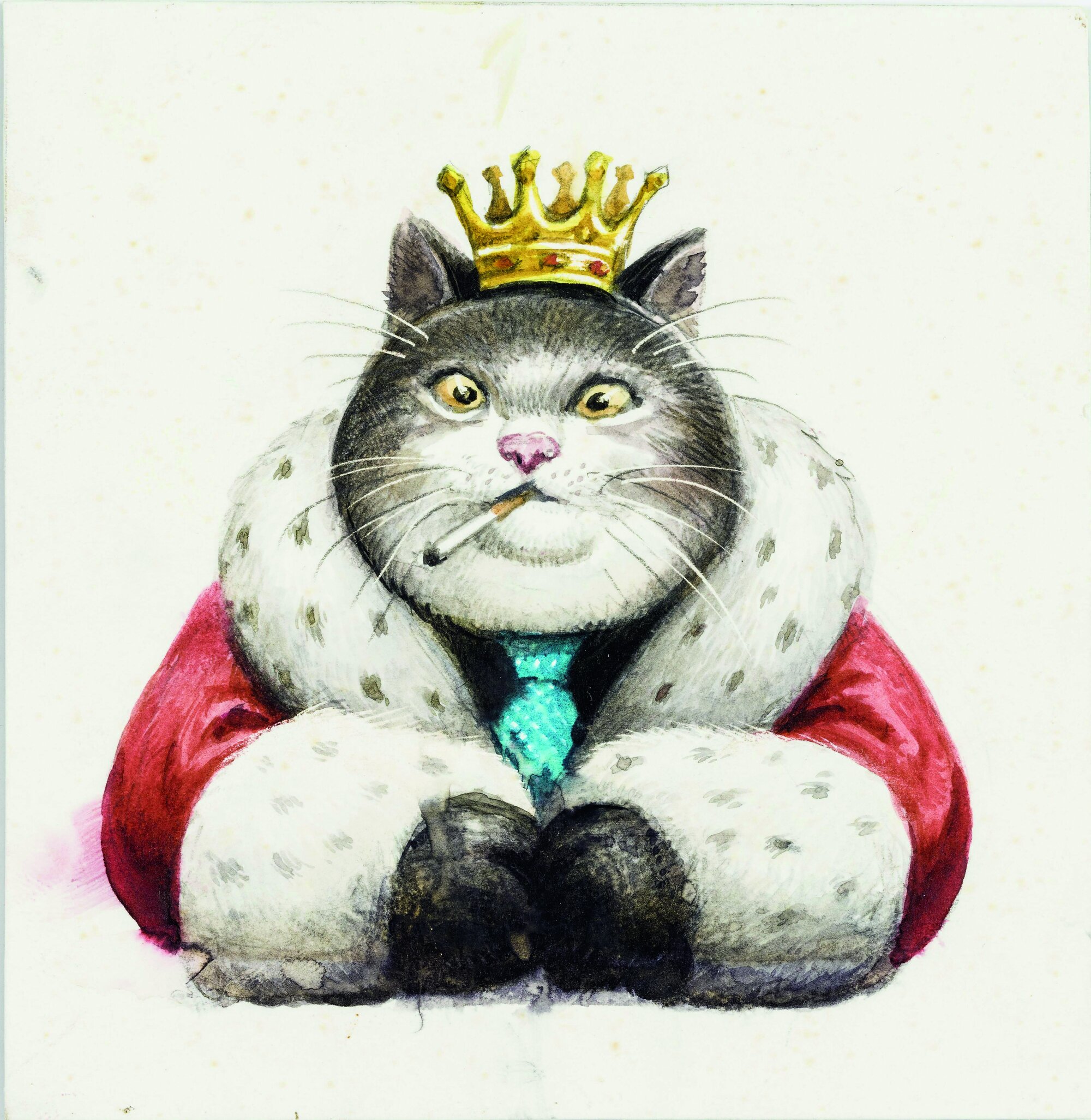 Manfred Deix’ Werk „Der Katzenkönig“ aus dem Deix-Archiv 2026 Manfred Deix’ Werk „Der Katzenkönig“ aus dem Deix-Archiv 2026