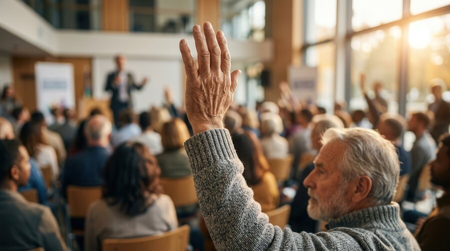 Demokratie: Menschen stimmen über ein Vorhaben ab