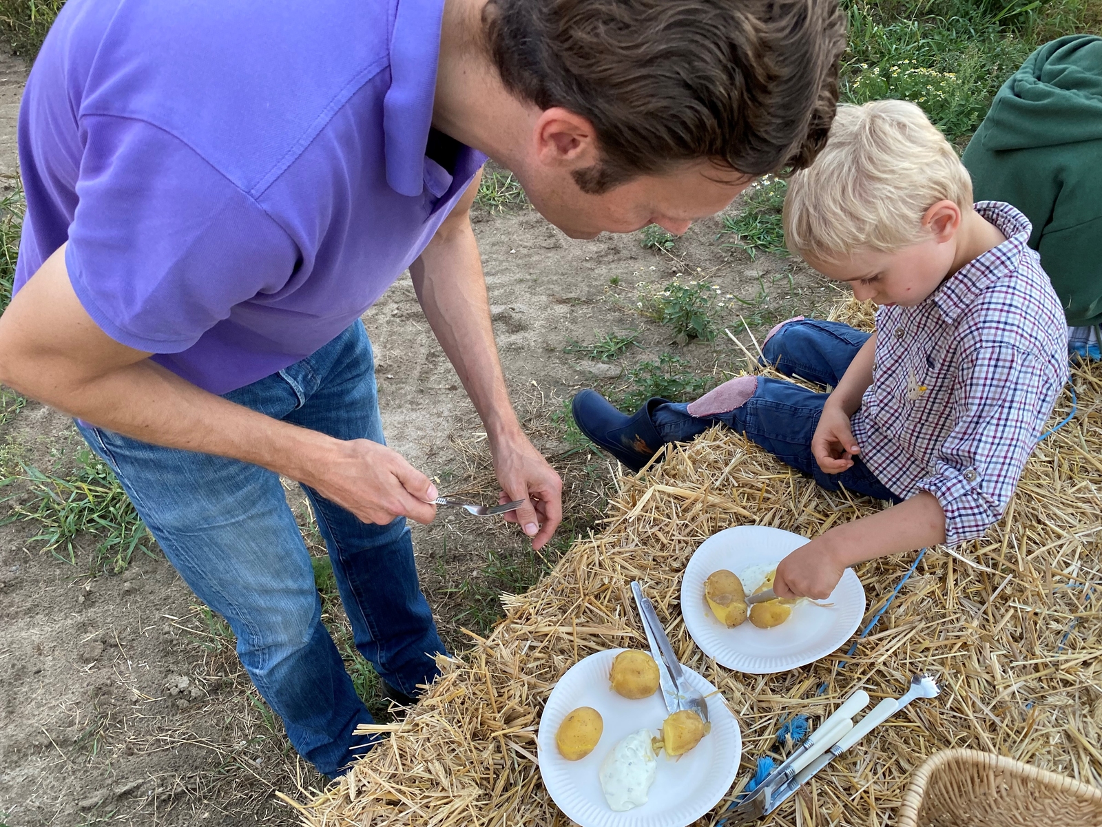 2020, kartoffeln, ernte, lese, mittag