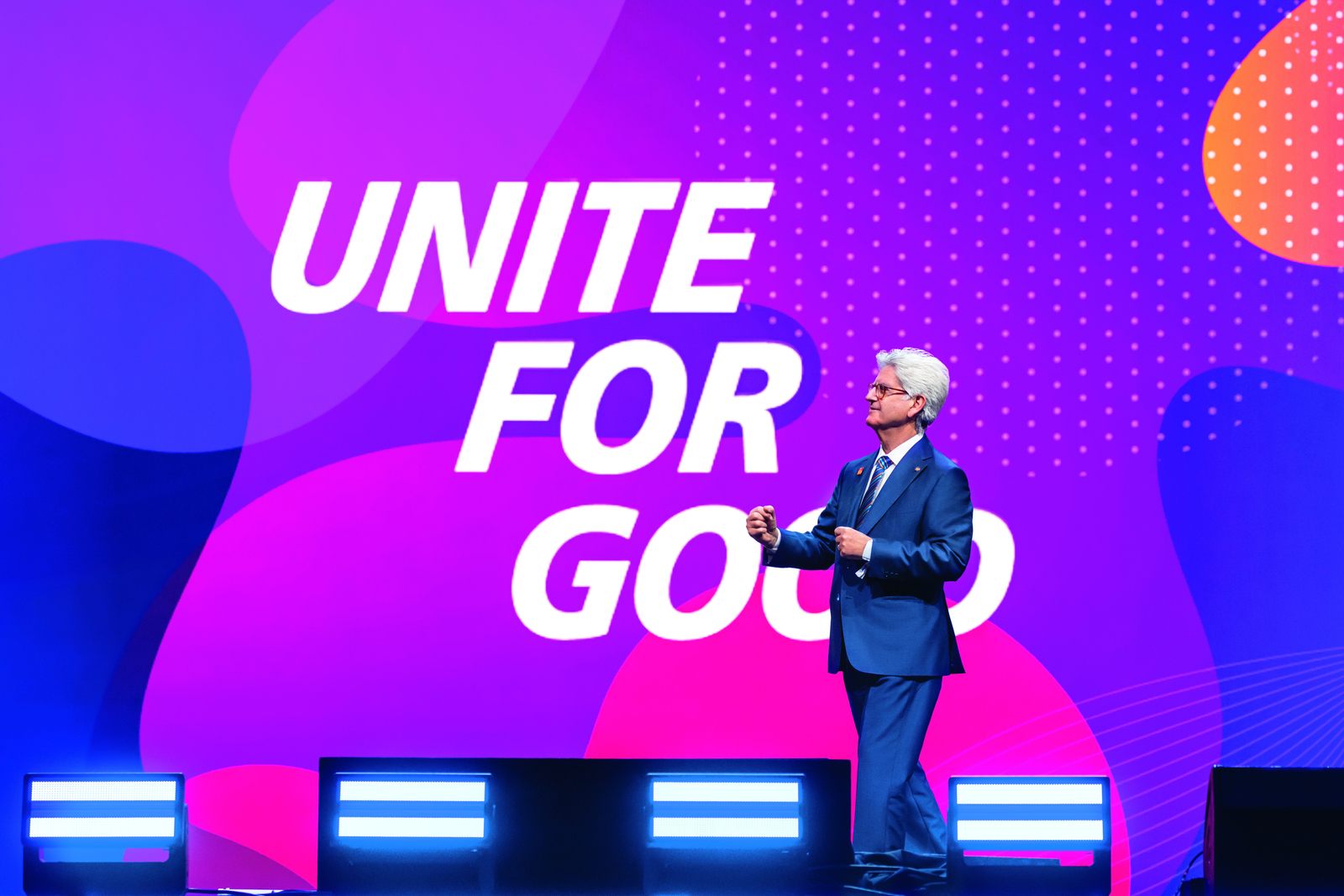 Arezzo sprach über seine Botschaft als Präsident, „Unite for Good“ (Gemeinsam für das Gute)