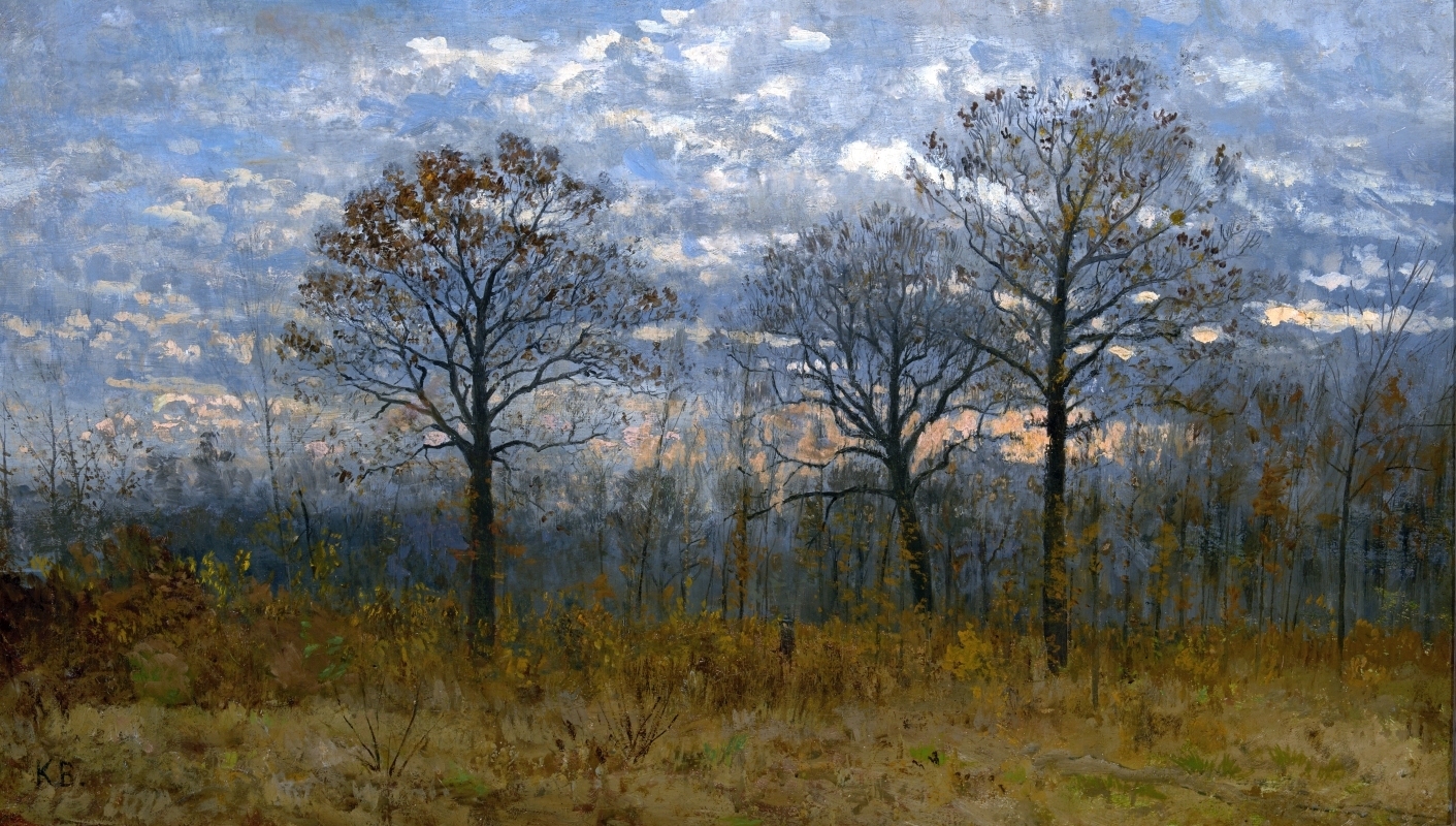 2025, malerei, weimarer malerschule, karl buchholz, waldlandschaft am abend, schwerin