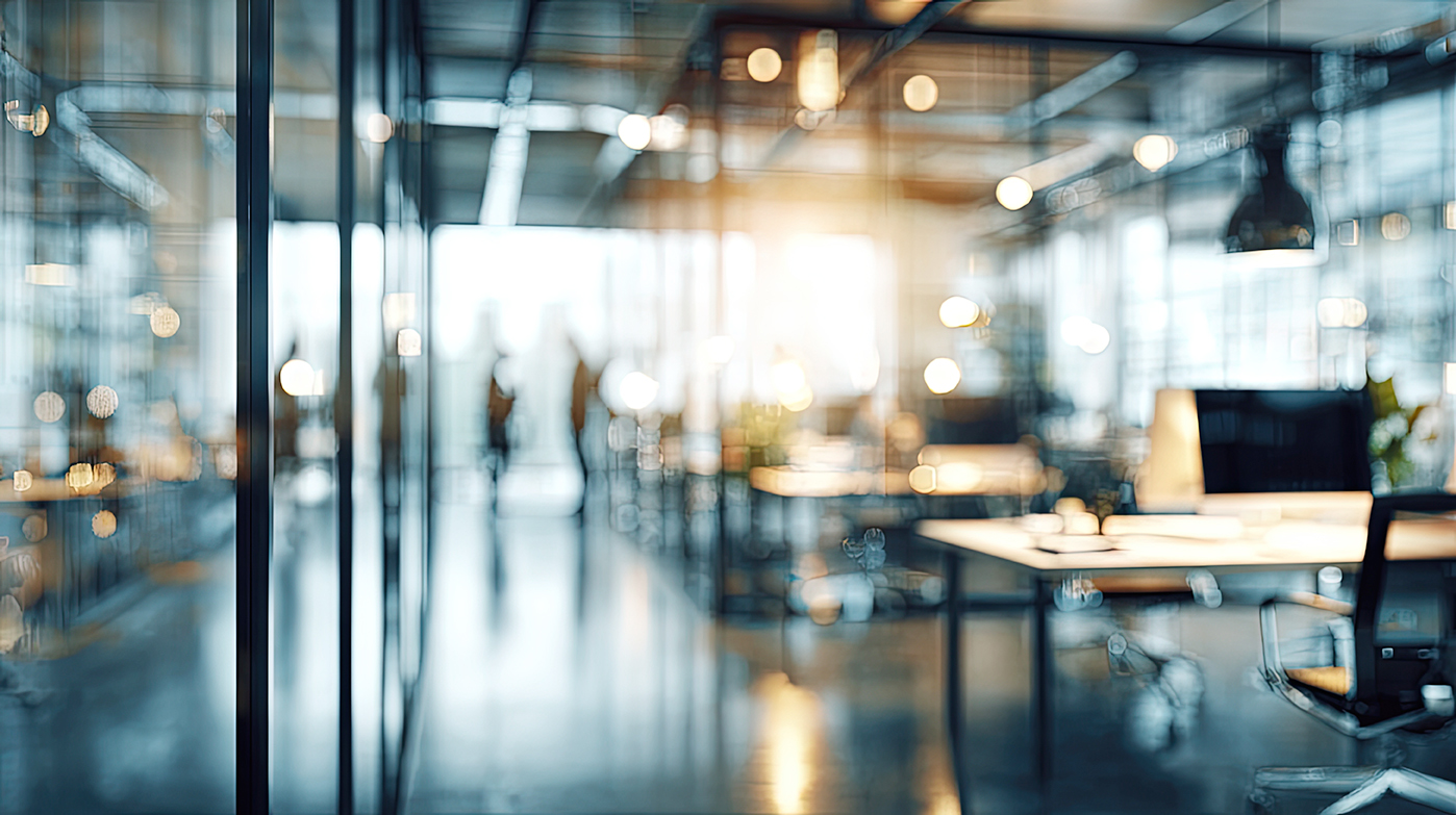 Modern Open Office Space With Glass Partitions