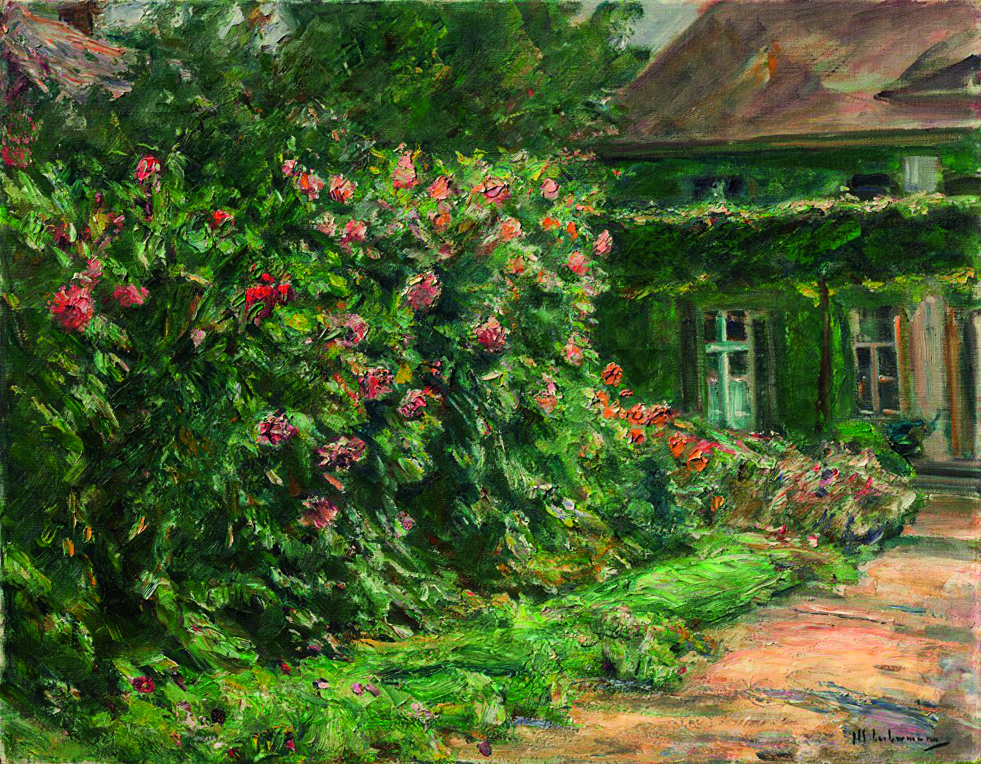 Max Liebermann: Mein Haus in Wannsee mit Garten, um 1926, Öl auf Leinwand, Privatsammlung