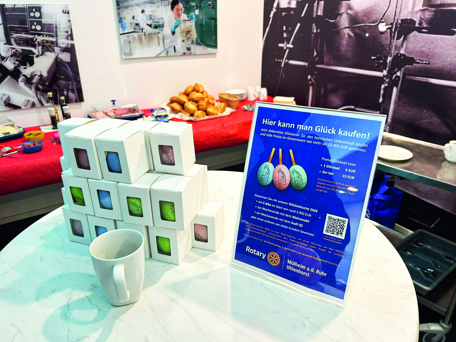 Auch bei ­einer Blutspendeaktion bot der RC Mülheim-Uhlen­horst die Glücks­eier an