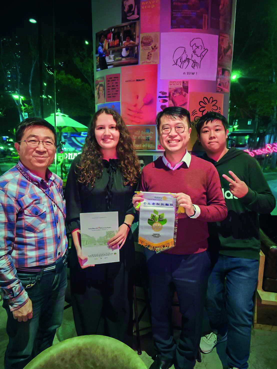 Afra Hörbst: „Die Zeit in Taiwan war für mich als Völkerrechtlerin gerade in der aktuellen Situation fachlich hochspannend. Eines der vielen Highlights war der herzliche Austausch mit dem Taipei Laosong Rotary Club“