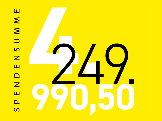Spendensumme i.H.v. 4.249.990,50 Dollar