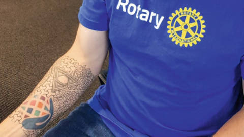 Tattoo mit Rotary-Geschichte