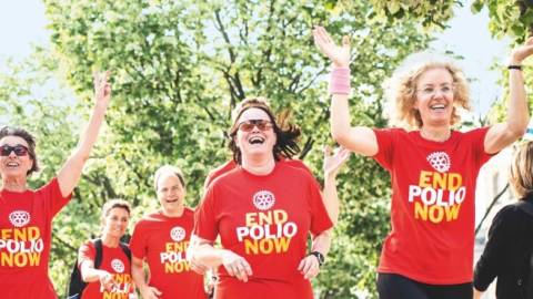 Laufen und Kleben für End Polio Now