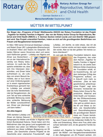 Gesundheit - Newsletter: Mütter im Mittelpunkt