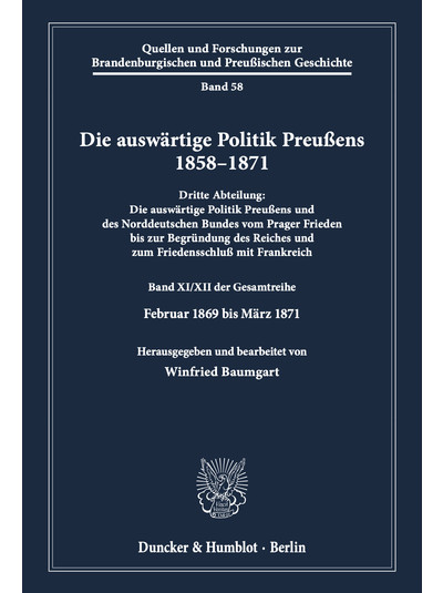 Exlibris - Die auswärtige Politik Preußens 1858–1871