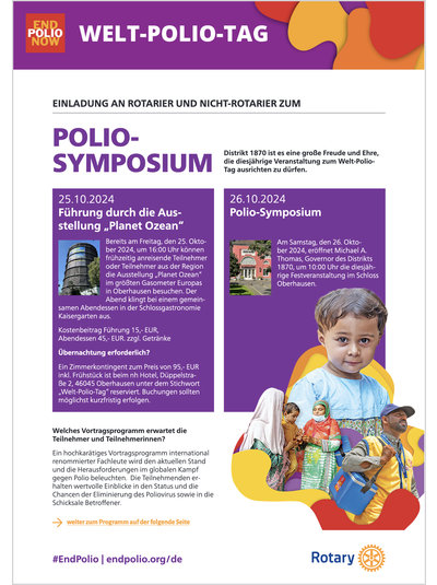 End Polio Now - Festveranstaltung zum Poliotag