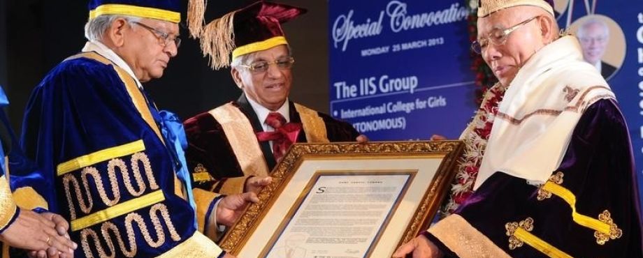 Anerkennung aus Indien - Ehrendoktor für RI-Präsident Tanaka