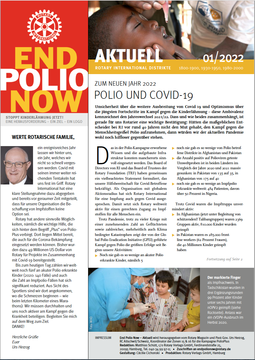 2022, epn, end polio now, polio, newsletter, januar