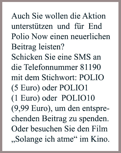 Kasten, Polio, EndPolioNow, End Polio Now, Hinweis, Film