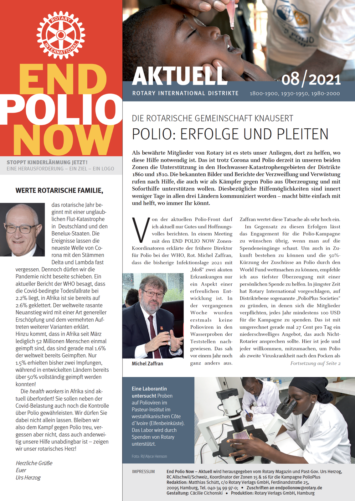 2021, epn, end polio now, polio, newsletter, kinderlähmung, august
