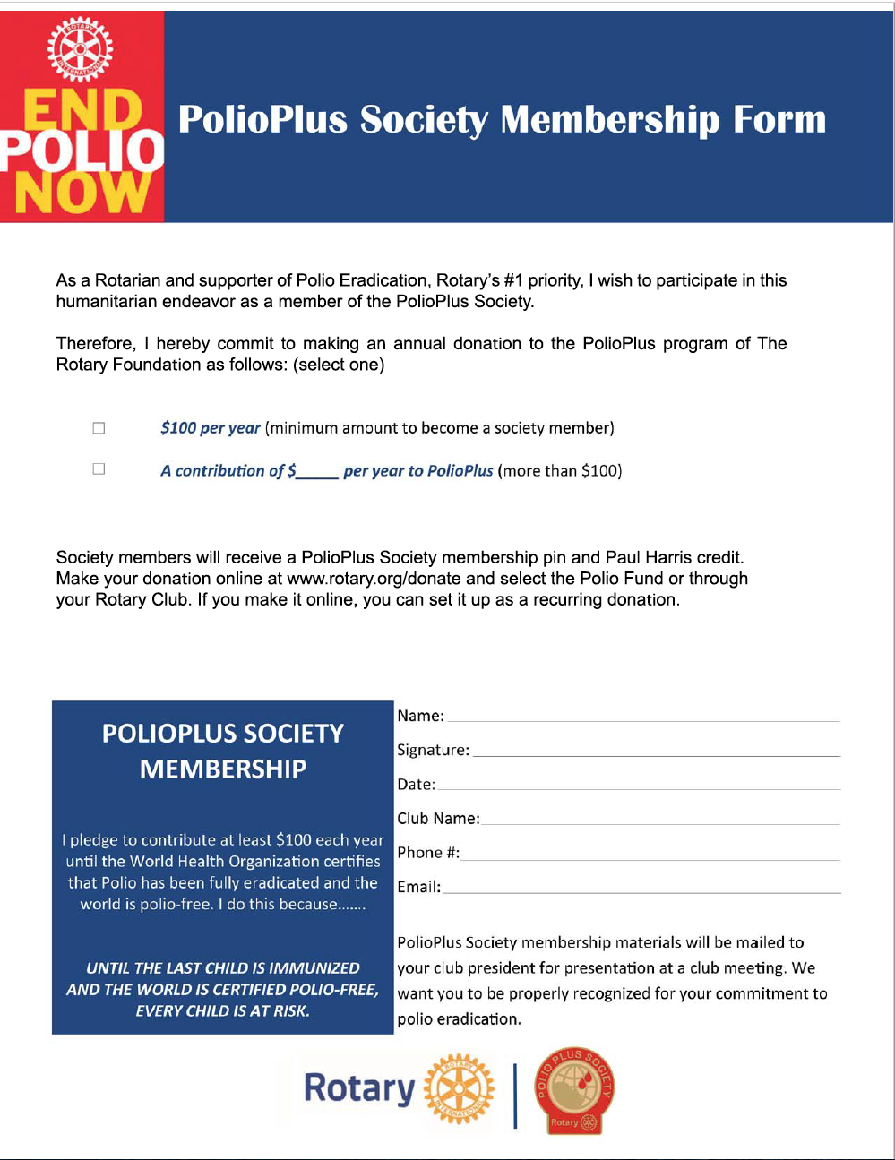 2022, polio plus society, pps, mitglied, membership form