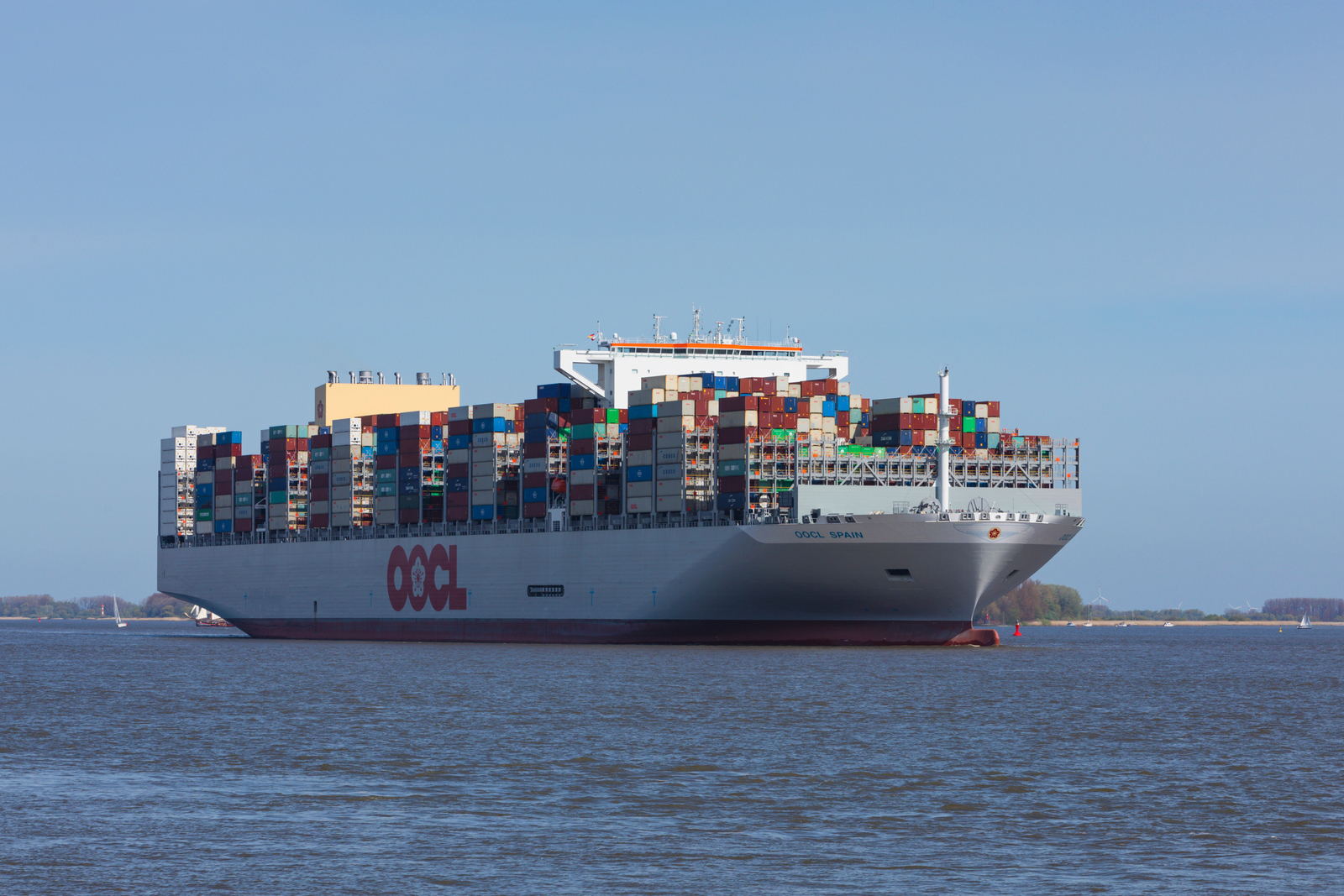 2023, schiff, elbe stade, containerschiff, oocl, china