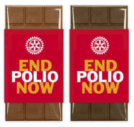2023, polio, end polio now, epn, kinderlähmung, schokolade